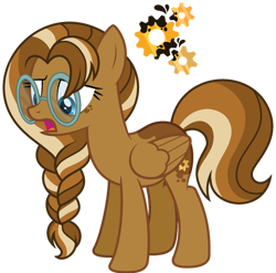 Size: 1024x1013 | Tagged: safe, artist:strawberry-spritz, imported from derpibooru, oc, oc only, oc:poppyseed muffin, pegasus, pony, base used, braid, female, glasses, mare, offspring, parent:derpy hooves, parent:doctor whooves, parents:doctorderpy, simple background, solo, transparent background