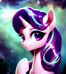 Size: 1024x1152 | Tagged: safe, generator:pony soup v1, imported from derpibooru, starlight glimmer, pony, unicorn, ai content, ai generated, cute, generator:stable diffusion, glimmerbetes, looking at you, prompter:siber, solo