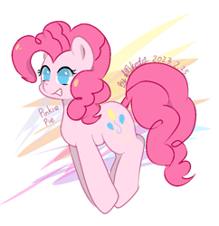 Size: 819x847 | Tagged: safe, artist:柯kedo-菱叶虹光, imported from derpibooru, pinkie pie, earth pony, pony, simple background, solo, white background