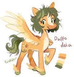 Size: 1447x1500 | Tagged: safe, artist:runkpori, imported from derpibooru, oc, oc only, oc:daffo delia, pegasus, pony, simple background, solo, white background