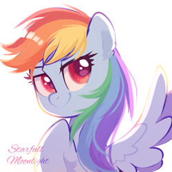 Size: 768x768 | Tagged: safe, artist:starfallmoonlight, imported from derpibooru, rainbow dash, pegasus, pony, cute, female, looking back, mare, simple background, solo, spread wings, white background, wings