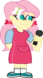 Size: 268x480 | Tagged: safe, artist:bigpurplemuppet99, edit, editor:incredibubbleirishguy, imported from derpibooru, vector edit, fluttershy, human, equestria girls, annie (little einsteins), bow, clothes, cute, dress, hair bow, little einsteins, microphone, pigtails, shyabetes, simple background, transparent background, vector