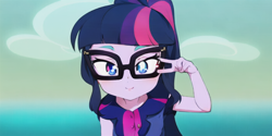 Size: 780x390 | Tagged: safe, edit, edited screencap, editor:luckreza8, imported from derpibooru, screencap, human, equestria girls, equestria girls series, i'm on a yacht, spoiler:eqg series (season 2), ai content, ai generated, anime, female, generator:imgcreator, happy, solo