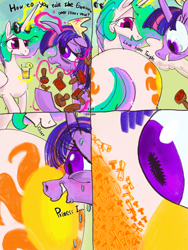 Size: 3000x4000 | Tagged: safe, artist:ja0822ck, imported from derpibooru, princess celestia, twilight sparkle, alicorn, pony, crown, duo, jewelry, regalia, scroll, twilight sparkle (alicorn)