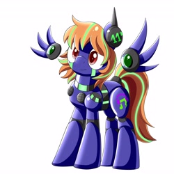 Size: 4096x4096 | Tagged: safe, artist:trackheadtherobopony, imported from derpibooru, oc, oc only, oc:mystic skies, pony, robot, robot pony, absurd resolution, modular, roboticization, simple background, solo, white background