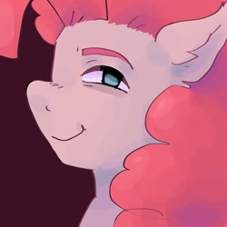 Size: 2048x2048 | Tagged: safe, artist:dmitrymemovznok, imported from derpibooru, pinkie pie, earth pony, pony, close-up, smiling, smirk, solo