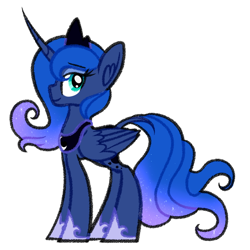 Size: 1024x1024 | Tagged: safe, artist:princessfaeron, imported from derpibooru, princess luna, alicorn, pony, simple background, solo, transparent background