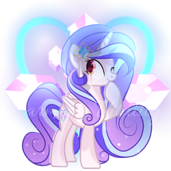 Size: 2048x2048 | Tagged: safe, artist:harmonyvitality-yt, imported from derpibooru, oc, oc only, alicorn, pony, alicorn oc, base used, ethereal mane, horn, one eye closed, raised hoof, simple background, smiling, solo, starry mane, thinking, transparent background, wings, wink