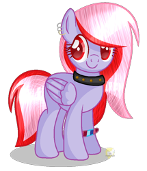 Size: 706x822 | Tagged: safe, artist:angellightyt, imported from derpibooru, oc, oc only, pegasus, pony, base used, bracelet, choker, ear piercing, earring, eyelashes, female, jewelry, mare, pegasus oc, piercing, simple background, smiling, solo, spiked choker, transparent background, wings