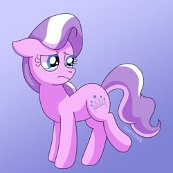 Size: 1000x1000 | Tagged: safe, artist:fruiitypieq, artist:fruitypieq, artist:shycookieq, imported from derpibooru, diamond tiara, earth pony, pony, crying, februpony, female, filly, foal, gradient background, solo