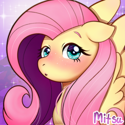 Size: 800x800 | Tagged: safe, artist:mitsukashifa, imported from derpibooru, fluttershy, pegasus, pony, blushing, female, mare, solo