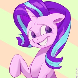 Size: 1536x1536 | Tagged: safe, artist:qweakster, imported from derpibooru, starlight glimmer, pony, unicorn, cute, female, glimmerbetes, grin, mare, smiling, solo