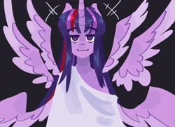 Size: 2048x1479 | Tagged: safe, artist:dmitrymemovznok, imported from derpibooru, twilight sparkle, alicorn, anthro, seraph, seraphicorn, female, multiple wings, solo, twilight sparkle (alicorn)