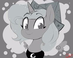 Size: 3000x2400 | Tagged: safe, artist:thelunarmoon, imported from derpibooru, princess luna, alicorn, pony, moonstuck, cartographer's cap, female, filly, floating wings, grayscale, hat, monochrome, solo, wings, woona, younger