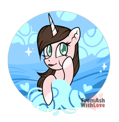 Size: 1950x2000 | Tagged: safe, artist:loverashley, imported from derpibooru, oc, oc only, pony, unicorn, bust, cheek squish, commission, ear fluff, eyelashes, female, horn, mare, simple background, solo, squishy cheeks, transparent background, unicorn oc, ych result