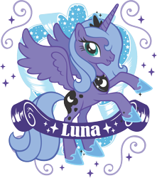 Size: 1810x2048 | Tagged: safe, imported from ponybooru, princess luna, alicorn, name, official, s1 luna, simple background, transparent background, zazzle