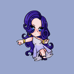 Size: 2000x2000 | Tagged: safe, artist:senpaiispace, imported from derpibooru, rarity, human, blue background, chibi, female, humanized, simple background, solo