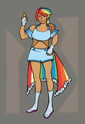 Size: 1479x2143 | Tagged: safe, artist:breakspunge, imported from derpibooru, rainbow dash, human, female, humanized, midriff, solo