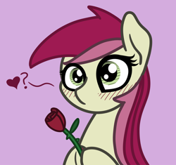 Size: 2048x1928 | Tagged: safe, artist:ewoudcponies, imported from derpibooru, roseluck, pony, blushing, female, flower, heart, rose, simple background, solo