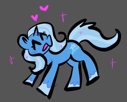 Size: 1024x824 | Tagged: safe, artist:cindercory, imported from derpibooru, trixie, pony, unicorn, eyes closed, female, heart, mare, simple background, solo