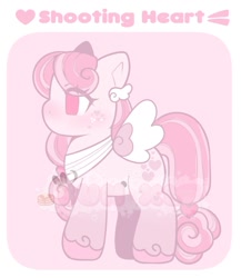 Size: 845x973 | Tagged: safe, artist:bunxl, imported from derpibooru, oc, oc only, oc:shooting heart, pegasus, pony, abstract background, adoptable, female, pegasus oc, watermark