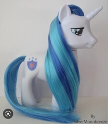 Size: 720x825 | Tagged: safe, imported from derpibooru, shining armor, unicorn, customized toy, horn, irl, long mane, photo, signature, solo, toy, watermark