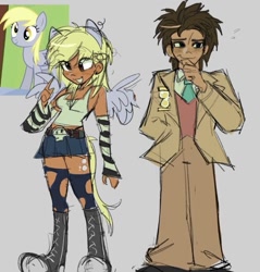 Size: 629x658 | Tagged: safe, artist:darkzombiez, imported from derpibooru, screencap, derpy hooves, doctor whooves, time turner, human, pegasus, pony, rainbow falls, clothes, converse, dark skin, humanized, moderate dark skin, shoes, smiling, standing