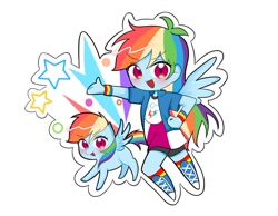 Size: 1046x811 | Tagged: safe, artist:rainn__1026, imported from derpibooru, rainbow dash, human, pegasus, pony, equestria girls, haycartes' method, simple background, solo, white background