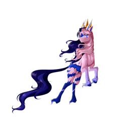 Size: 902x886 | Tagged: safe, artist:kit-sie, imported from derpibooru, oc, oc only, oc:dominosigno, artwork, crown, digital art, horn, jewelry, painting, regalia, simple background, solo, transparent background