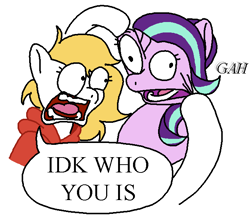 Size: 669x584 | Tagged: safe, artist:notfocks, imported from derpibooru, part of a set, starlight glimmer, oc, oc:fox, pegasus, pony, unicorn, pony town, clothes, duo, hoodie, open mouth, simple background, text, white background