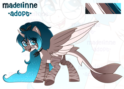 Size: 2760x2000 | Tagged: safe, artist:madelinne, imported from derpibooru, oc, oc only, original species, shark, shark pony, adoptable, adoptable open, adoption, glasses, shark pony oc, solo, zoom layer