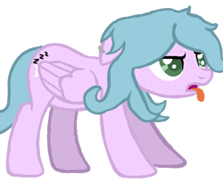 Size: 556x457 | Tagged: safe, artist:star-is-nonbinary, derpibooru exclusive, imported from derpibooru, oc, oc:starry snowflake, pegasus, base used, ear piercing, female, folded wings, freckles, messy mane, pegasus oc, piercing, simple background, tongue out, transparent background, unamused, wings, zzz