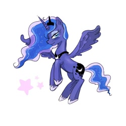 Size: 1000x1000 | Tagged: safe, artist:rbap, imported from derpibooru, princess luna, alicorn, pony, flying, simple background, smiling, smirk, solo, spread wings, white background, wings