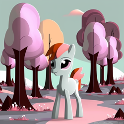 Size: 1024x1024 | Tagged: safe, imported from derpibooru, fanfic art, solo, tree, writing