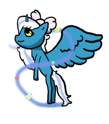 Size: 700x800 | Tagged: safe, artist:kizibe, imported from derpibooru, oc, oc only, oc:fleurbelle, alicorn, alicorn oc, bow, female, flower, hair bow, horn, mare, simple background, solo, transparent background, wings, yellow eyes