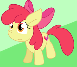 Size: 728x634 | Tagged: safe, artist:cmara, imported from derpibooru, apple bloom, earth pony, pony, female, filly, foal, simple background, smiling, solo