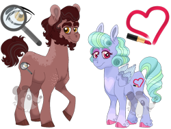 Size: 1000x750 | Tagged: safe, artist:possumtots, artist:strawberry-spritz, imported from derpibooru, oc, oc only, oc:gritty gumshoes, oc:vanity veil, earth pony, pegasus, pony, beard, colored ears, colored hooves, colored wings, cozy glow's father, cozy glow's mother, cozy glow's parents, duo, duo male and female, earth pony oc, facial hair, female, freckles, headcanon in the description, male, mare, mascara, pegasus oc, simple background, stallion, transparent background, unshorn fetlocks, watermark, wings