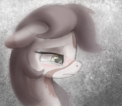 Size: 1091x945 | Tagged: safe, artist:dotkwa, imported from derpibooru, oc, oc only, oc:deary dots, earth pony, pony, abstract background, bust, crying, female, floppy ears, frown, mare, solo