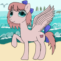 Size: 200x200 | Tagged: safe, imported from derpibooru, oc, oc only, pegasus, green eyes, ocean, pink hair, solo, water