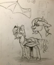 Size: 2384x2865 | Tagged: safe, artist:sweetmelon556, imported from derpibooru, oc, bat pony, male, monochrome, solo, stallion, traditional art