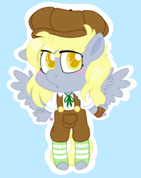 Size: 790x1000 | Tagged: safe, artist:dsstoner, imported from derpibooru, derpy hooves, ditzy doo, anthro, pegasus, pony, blushing, chibi, clothes, female, heart, heart eyes, mare, socks, spread wings, wingding eyes, wings