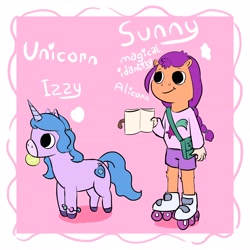 Size: 4096x4096 | Tagged: safe, artist:felldeal, imported from derpibooru, izzy moonbow, sunny starscout, anthro, pony, unicorn, g5, summer camp island