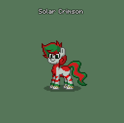 Size: 384x381 | Tagged: safe, imported from derpibooru, oc, oc only, oc:solar crimson, pony, pony town, blank flank, gray coat, green, green background, male, multicolored hair, original character do not steal, red, simple background, solo, stallion