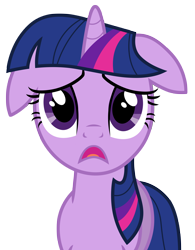 Size: 5862x7500 | Tagged: safe, artist:estories, imported from derpibooru, twilight sparkle, pony, unicorn, the return of harmony, female, floppy ears, mare, oh no, open mouth, simple background, solo, transparent background, unicorn twilight, vector