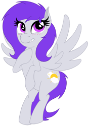 Size: 1200x1700 | Tagged: safe, artist:roseluck, derpibooru exclusive, imported from derpibooru, oc, oc only, oc:morning glory (project horizons), pegasus, pony, fallout equestria, fallout equestria: project horizons, blushing, enclave, fanfic art, female, flying, full body, grand pegasus enclave, hoof on chest, looking up, mare, open mouth, open smile, pegasus oc, simple background, smiling, solo, spread wings, tail, three quarter view, white background, wings