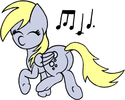 Size: 661x527 | Tagged: safe, artist:aprilfools, derpy hooves, pegasus, pony, /bale/, dock, eyes closed, female, folded wings, mare, music notes, simple background, solo, transparent background, wings