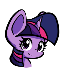 Size: 1720x1986 | Tagged: safe, artist:derp pone, imported from derpibooru, twilight sparkle, pony, unicorn, bust, cute, simple background, solo, transparent background, unicorn twilight