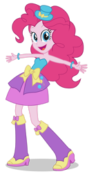 Size: 1024x1844 | Tagged: safe, artist:negasun, imported from derpibooru, pinkie pie, equestria girls, boots, clothes, dress, fall formal outfits, hat, high heel boots, shoes, simple background, solo, transparent background, vector