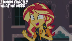 Size: 1920x1080 | Tagged: safe, edit, edited screencap, editor:quoterific, imported from derpibooru, screencap, sunset shimmer, human, driving miss shimmer, equestria girls, equestria girls series, driving miss shimmer: applejack, solo