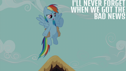 Size: 2000x1125 | Tagged: safe, edit, edited screencap, editor:quoterific, imported from derpibooru, screencap, rainbow dash, pegasus, pony, games ponies play, bag, female, flying, mare, saddle bag, solo, spread wings, wings